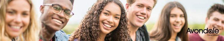 Six teens are facing the camera, smiling.