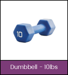 Blue 10 pound dumbbell