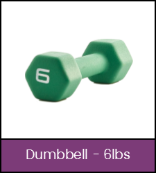 Green 6 pound dumbbell