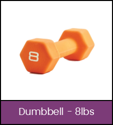 Orange 8 pound dumbbell