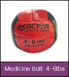 Red and black medicine ball