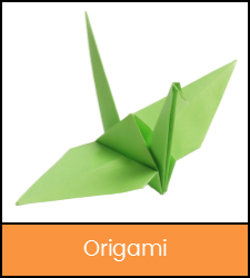 Green origami bird