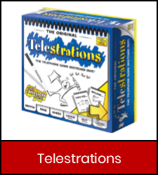 Telestrations game in red frame