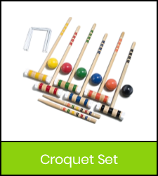 Croquet set image with green frame that links to catalog record