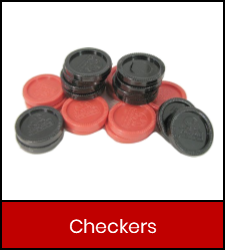 Checkers stacked in red frame image with link to catalog record