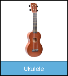 Ukulele in blue frame image with link to catalog record