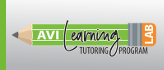 "Avi Learning Lab Tutoring Program" logo text on green pencil