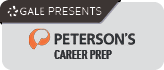 "Gale Presents Peterson's Career Prep" logo button with database link